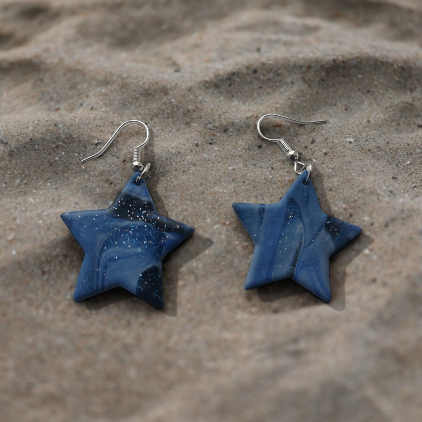 Blue and black star pattern