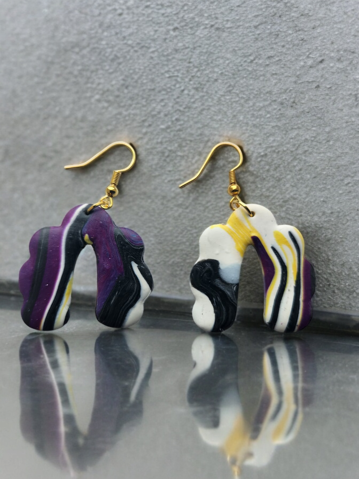 Galactic Waves Polymer Clay Earrings