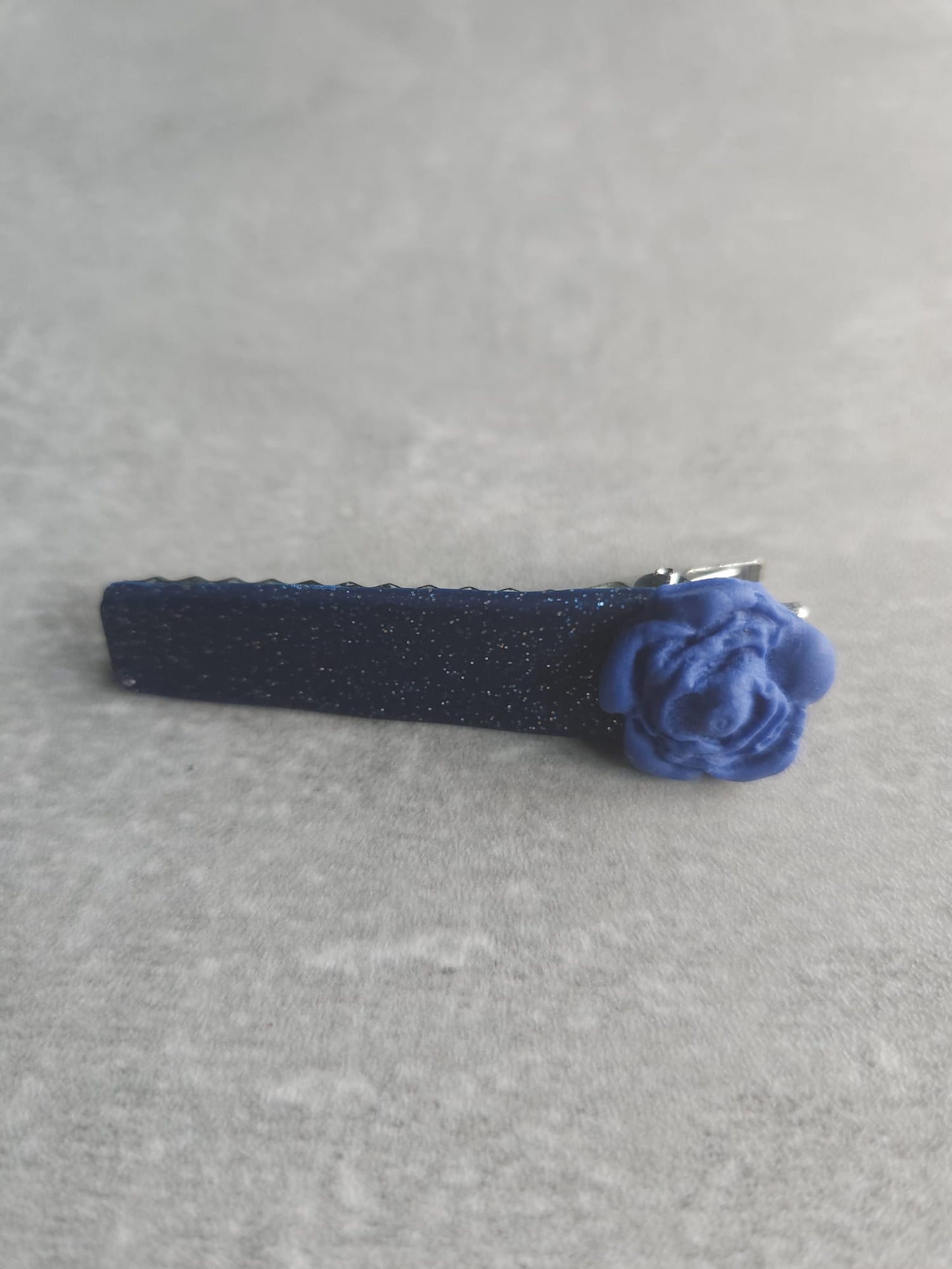 Dark Blue Flora Hair clip