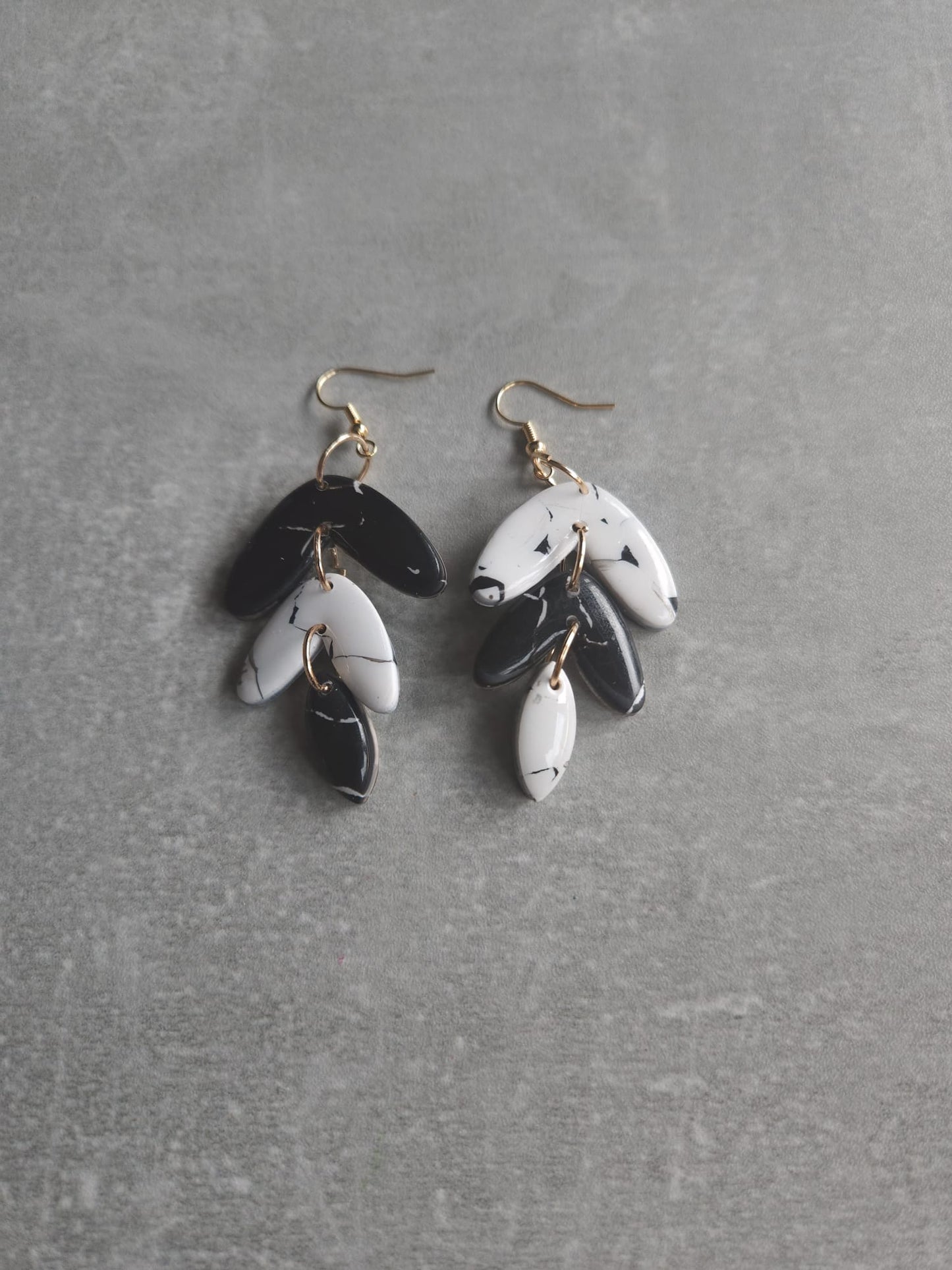 Marbled Leaf Drop Earrings