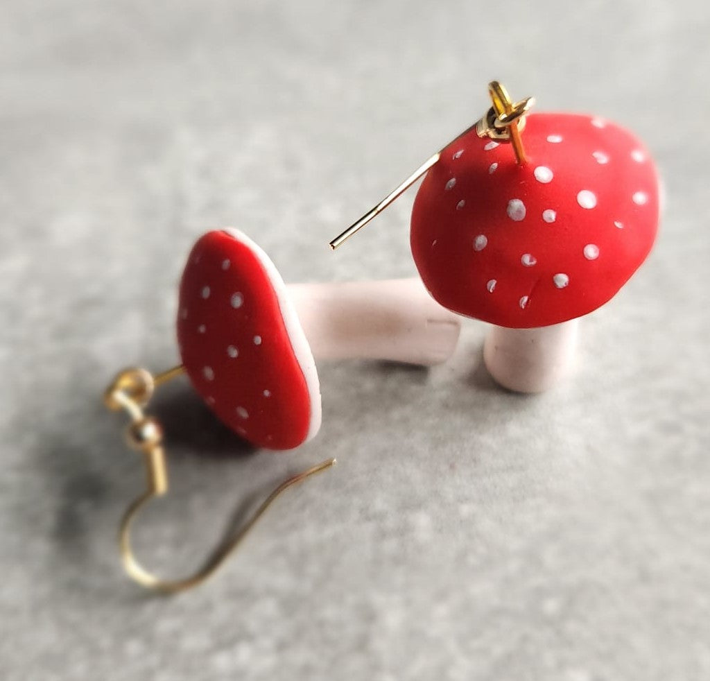 Red Mushroom Earrings