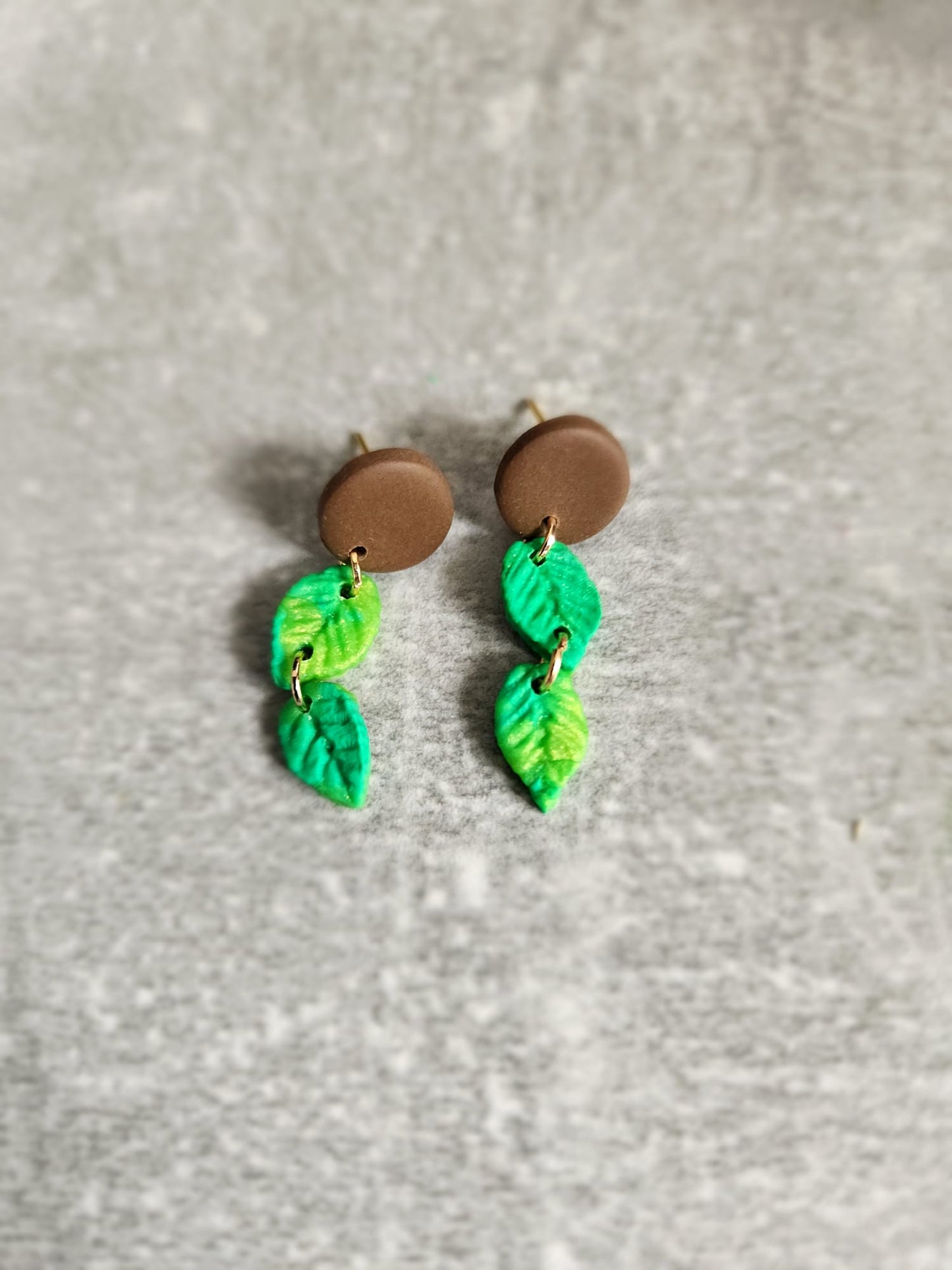 Earthy Triple Leaf Earring