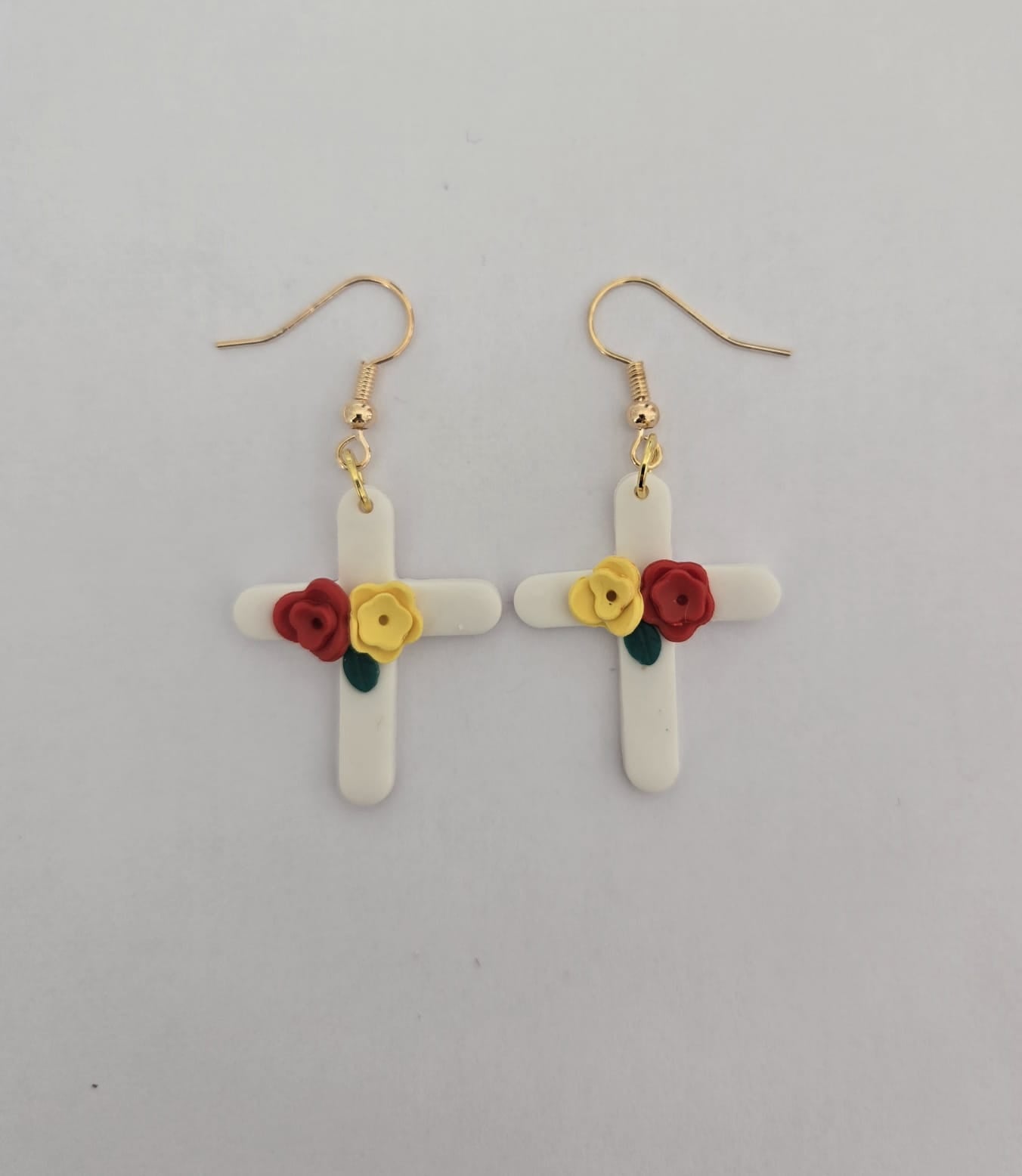 Floral Cross Earrings
