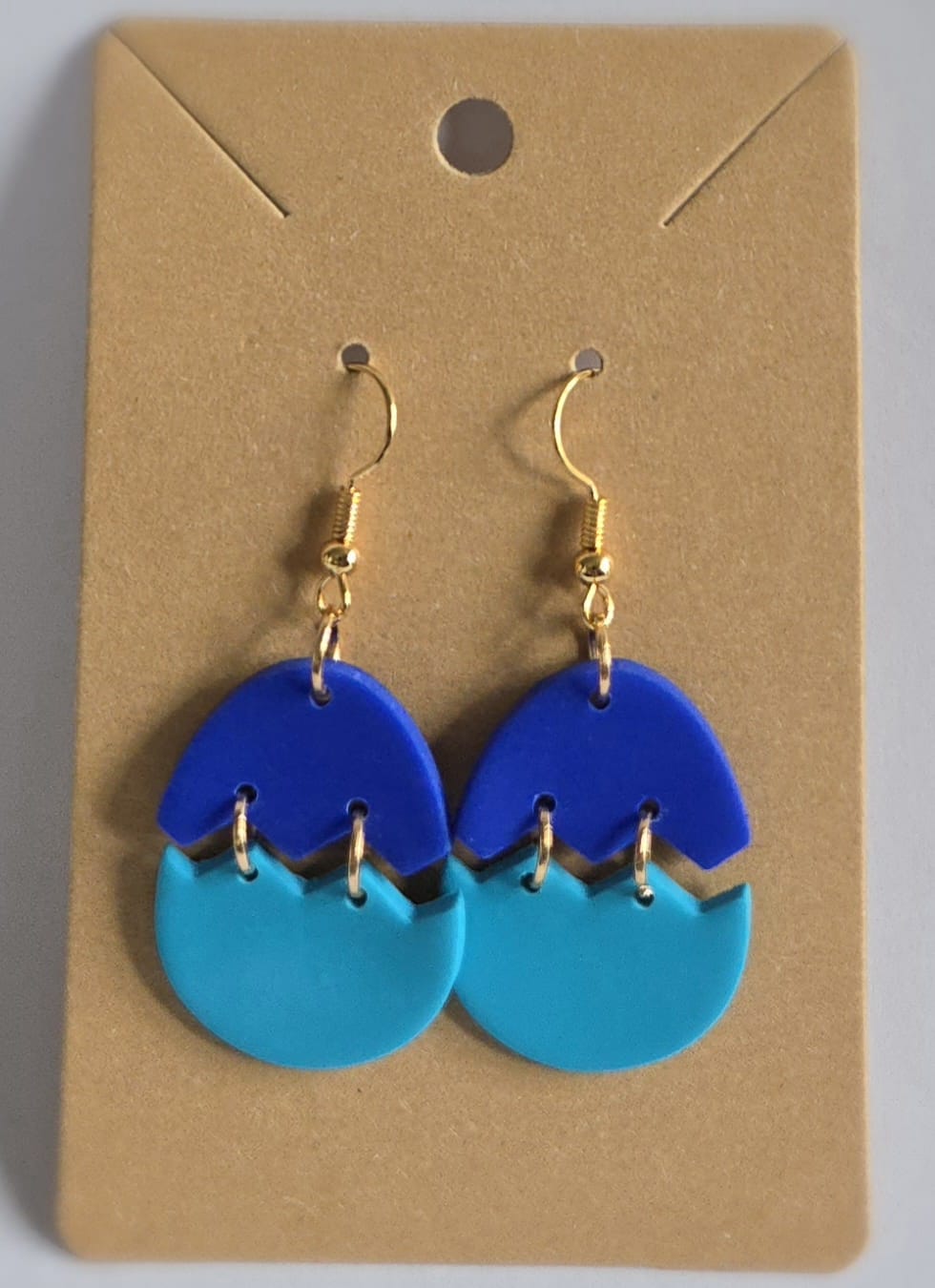 Blue Cracked Egg Earrings