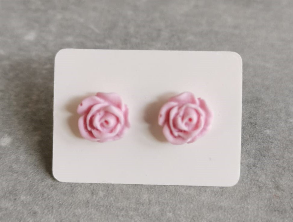 Pink Rose Studs