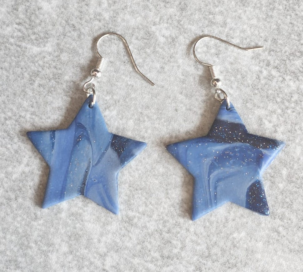 Blue and black star pattern