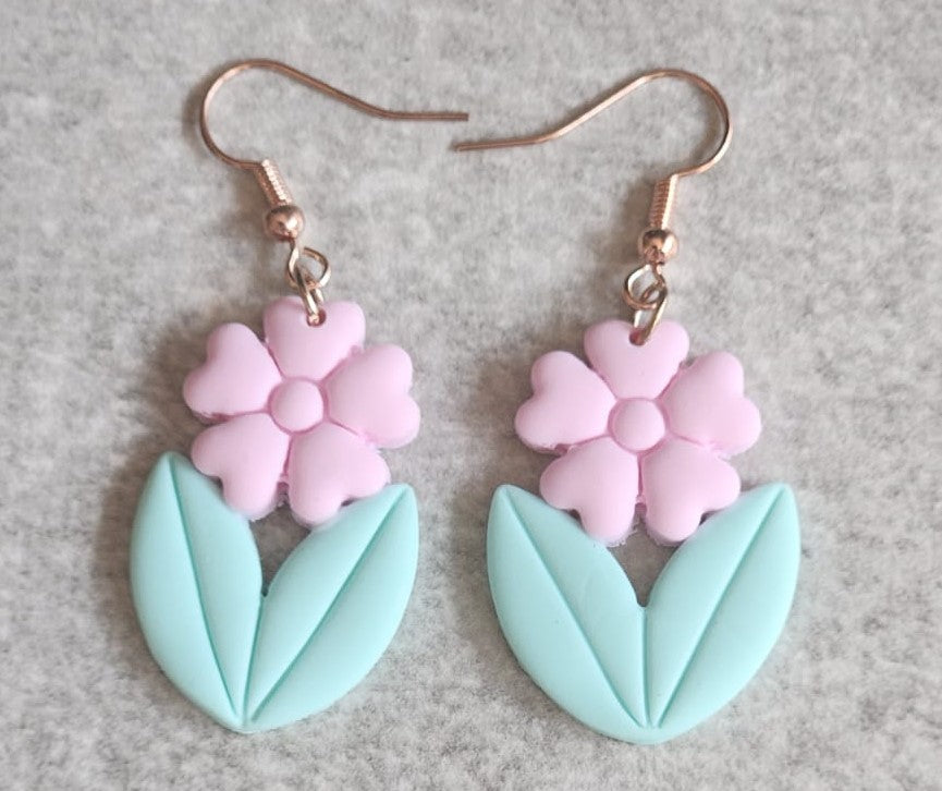 pastel pink and green flower