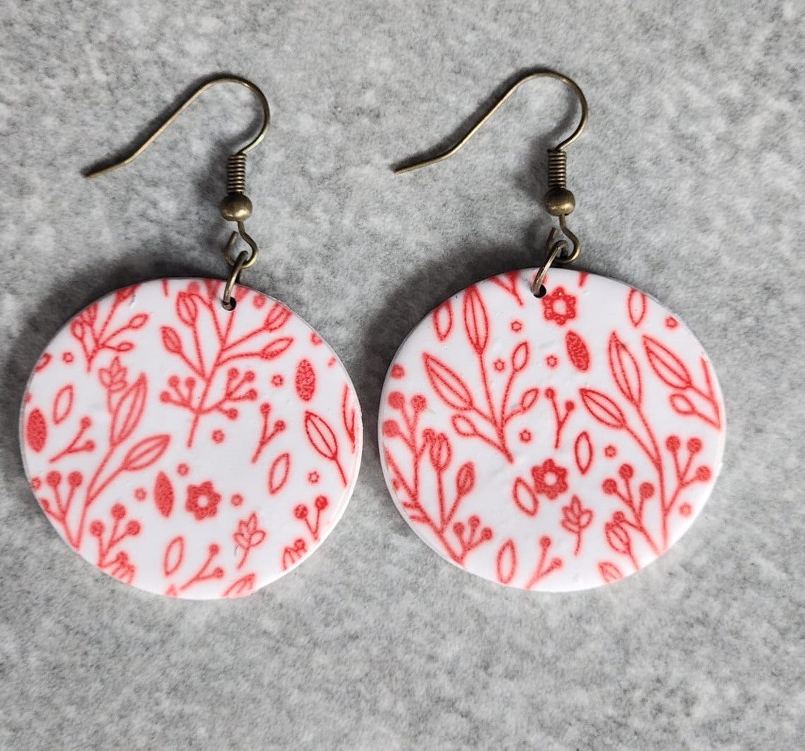 Orange Fashion polymer earring