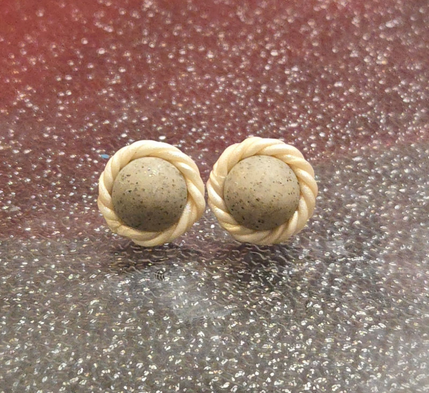 Rustic Stone and Twisted Rope Studs