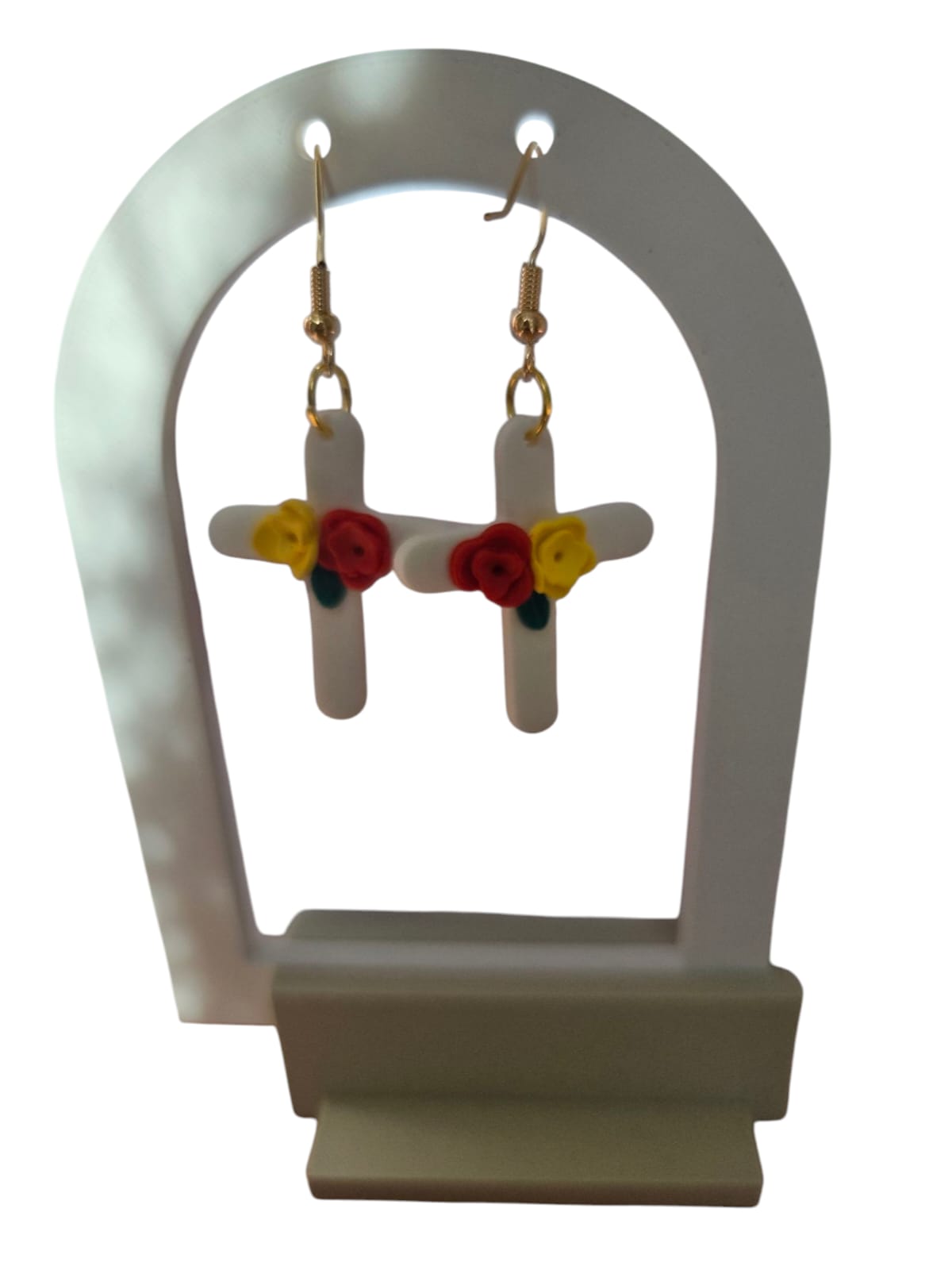 Floral Cross Earrings