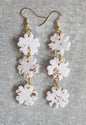 Floral Polymer Clay Earrings with Gold Accents