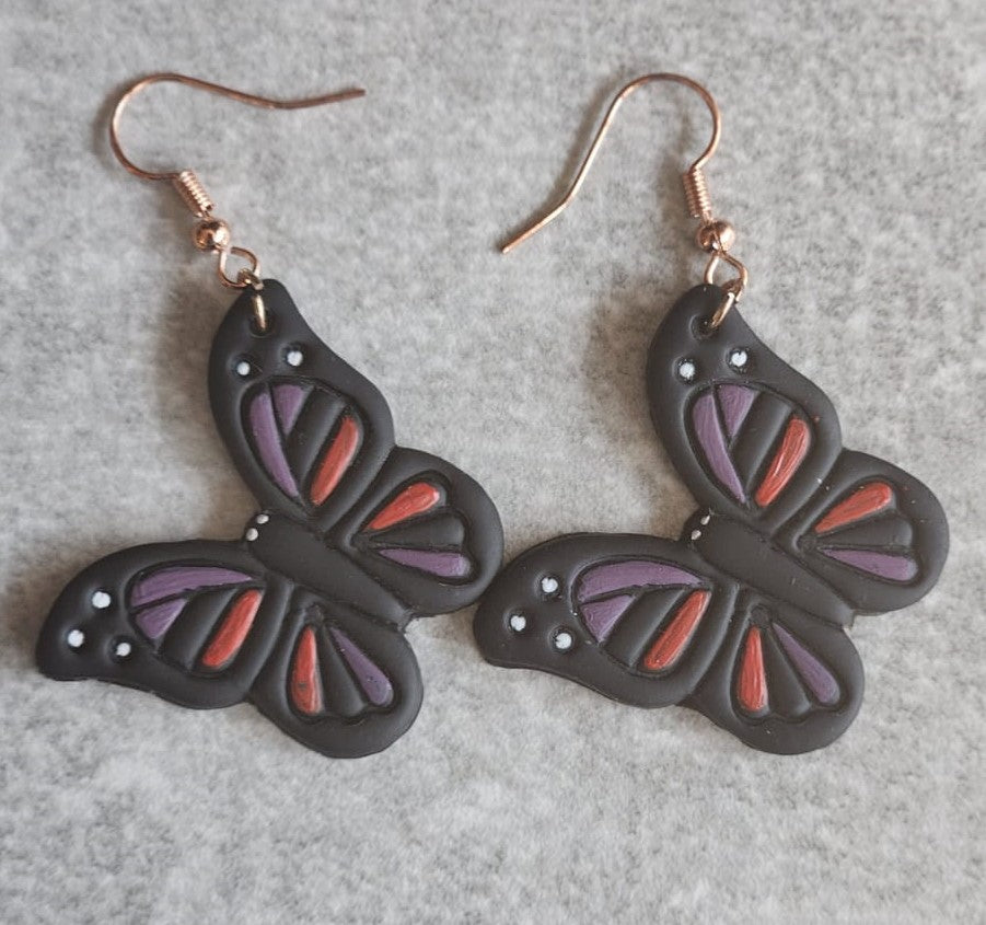 Butterfly Elegance: Handcrafted Polymer Clay Earrings