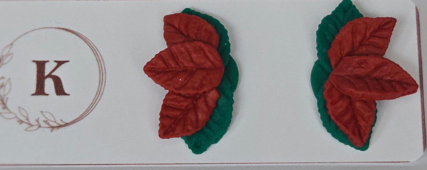 Festive Poinsettia Petite Studs